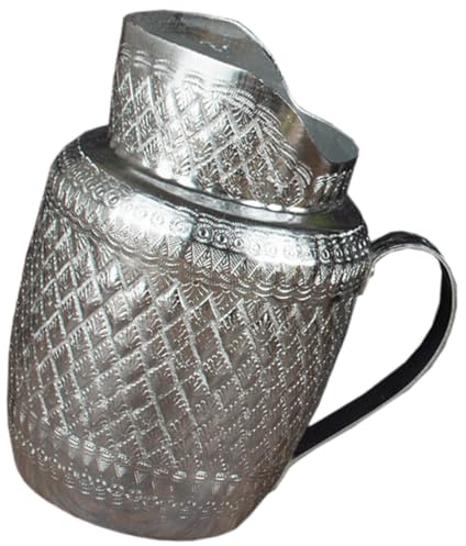 TOYZFRIENDY Metal Wine Jug and Pouring Water Kettle Vintage Juice Dispenser Handle Large Mouth Household Kitchen Cup for Home and Party Use