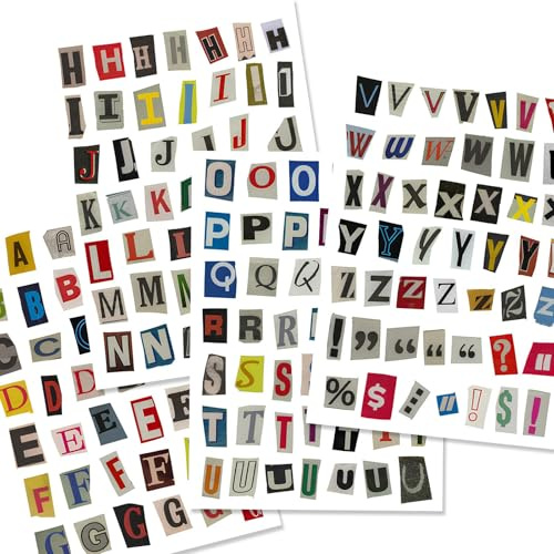 181 Stück Selbstklebende Buchstaben Aufkleber Vintage Buchstaben Aufkleber Wasserdicht Alphabet Stickers für DIY Journaling Scrapbooking Fotoalbum Laptop Reiseetui