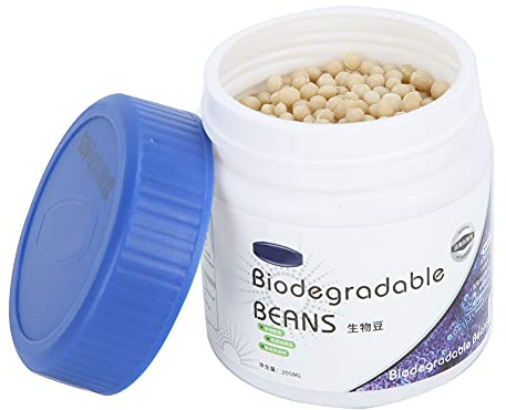 Biologischer Meerwasser-Kugel, biologisch abbaubares Granulat, hocheffizienter Nitrat-Phosphat-Rotschleim-Algenentferner für die Aquarium-Filtration, 200 ml, Biopolymer-Kunststoff