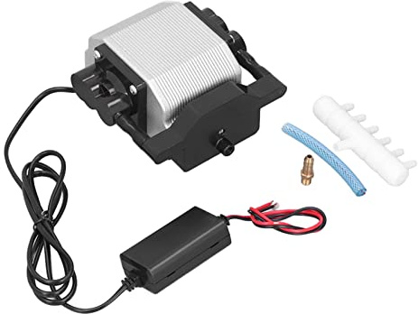 Aquarium-Sauerstoffpumpe, kleine Haushaltsbelüftung, Aquarium, Autobatteriepumpe, 12-V-Belüfter, Angelbelüfter, energiesparender Motor, hochwertiges Aluminiumgehäuse, rutschfestes (12V DC 30L