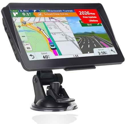 IGEAIIE 7 Inch Sat Nav for Car, HGV Truck Navagation, HD GPS System with UK & Europe Maps 2026, Lifetime Free Updates, Postcode Search, Voice Guidance, Speed Camera Alerts & POI
