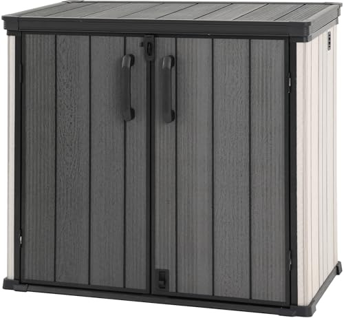 Aweather 900L Heavy-Duty Lockable Garden Storage Box 130 x 73 x 117cm - Multi-Purpose Outdoor/Indoor Organizer for Tools, Cushions, Toys | Easy Assembly Patio/Backyard Storage Chest