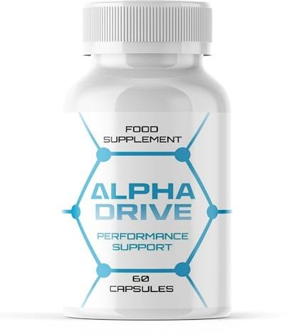 Alpha Drive Food Supplement – 60 Capsules – Performance Support Formula with Zinc, Maca, Fenugreek & Ginseng – Daily Male Vitality & Energy Support