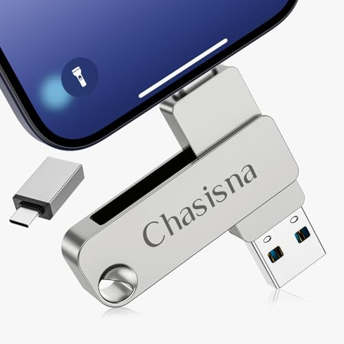 Chasisna 128 GB Chiavetta USB per iPhone/OTG Andriod/Pad/Mac/PC/tablet | 3 in 1 Chiavetta USB iPhone/1Pad/PC/Android Senza App Chiavetta Per iPhone per Scaricare Foto e Video