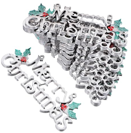 SHINEOFI 12 Stück Weihnachtsanhänger aus Silber Kunststoff mit Feiner Verarbeitung Reißfest und Berührungsfreundlich als Weihnachtsbaum Dekoration zum Aufhängen