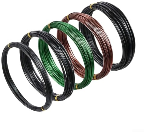 5 Rollen Bonsaidraht Aluminium Pflanzendraht zum Formen Blumendraht für Floristik Draht für Basteln und Skulpturen Schmuckdraht selbst machen Gartenbedarf(5M)