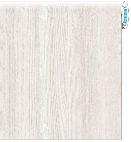ARTESIVE WD-001 Rovere Bianco Opaco larg. 30 cm AL METRO LINEARE - Pellicola Adesiva in vinile effetto legno per interni per rinnovare mobili, porte e oggetti di casa
