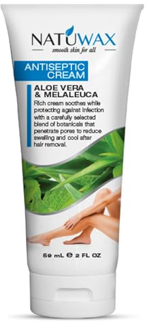 Natuwax Antiseptic Cream - Post-Wax, Disinfecting, Heals and Protects Skin - 2 oz