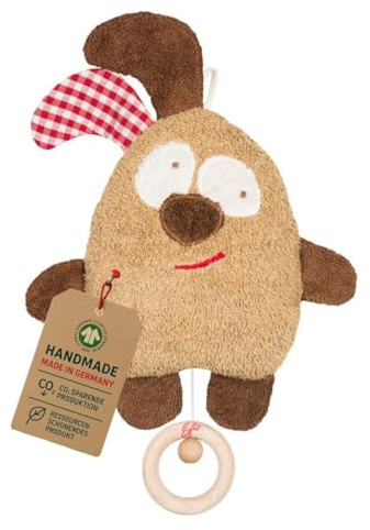 Efie Bio - Spieluhr beige, kontrolliert biologischer Anbau (organic), Made in Germany, GOTS zertifiziert, nachhaltig, Melodie (Sandmann, lieber Sandmann)