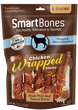 SmartBones Chicken-Wrapped Sticks Rawhide-Free Dog Treats, 8 Count