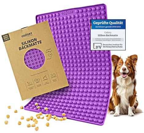 Collory® Backmatte Hundekekse für MINI HALBKUGEL (1cm Ø) Leckerlis, Silikon Backform, Backunterlage für Backblech, Diätmatte, Hitzebeständig, Lebensmittelecht & Bpa-frei