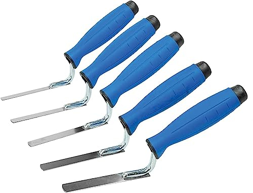 5 x Finger Trowel Set: 6, 8, 10, 12, 14mm Flat Stainless Steel, Rubber Handle (Set)
