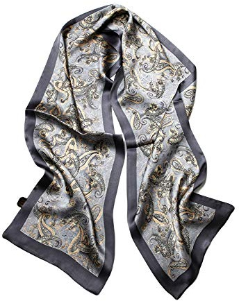 UK_Stone Klassisch 100% Seide Paisley Blumen Doppelschicht Halstuch Herren Schal 10MM