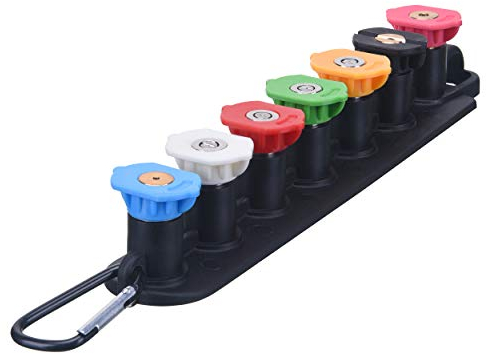 M MINGLE Pressure Washer Tips Set with Nozzle Holder, 7 Nozzle Tips, 1/4 Inch Quick Connect, 4000 PSI
