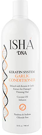 ISHA DNA Garlic Conditioner - 32 Fl Oz, Infused with Keratin and Garlic Extract For Damaged Thinning Hair - Stops Hair Loss and Promotes Growth - Deep Conditioning - Sulfate and Paraben Free