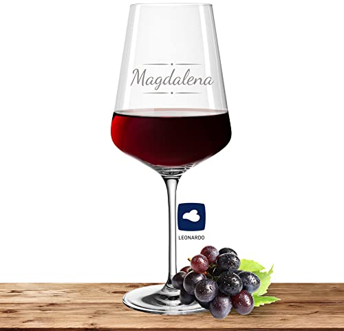 Leonardo Rotweinglas XL mit Namen oder Wunschtext graviert - PUCCINI - großes 750ml Glas - personalisiertes Premium Weinglas als Geschenkidee für Männer und Frauen - Motiv (Verzierung 03)