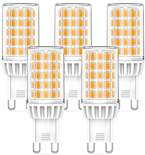 RuLEDne 5W G9 LED Warmweiß 2700K, LED G9 Leuchtmittel 5W Entspricht Halogenlampe 40W 50W 60W, AC 220-240V, Kein Flackern, CRI 85+, 360° Abstrahlwinkel, 500lm, Nicht Dimmbar, 5er Pack