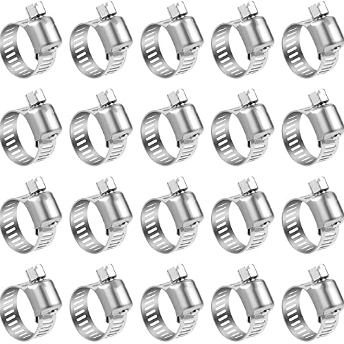 Counius 100 Pièces Collier de Serrage en Acier Inox 13-19mm Ajustable Collier Serrage Pour Famille Tuyau D'eau,Durite essence,Tube D'automobiles,Robinet