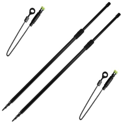 A&N Bissanzeiger Set 2x Rutenhalter Drill Aluminium 60-100cm und 2 Einhängebissanzeiger