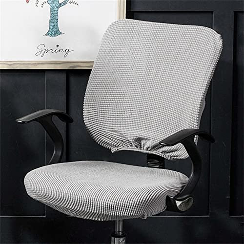 Highdi Funda para Silla de Oficina 2 Piezas, Desunido Extraíble Funda para Silla Giratoria Cubierta de Sillas, Elastica Fundas Sillas de Ordenador Protectora de Sillas (Gris-Plata)