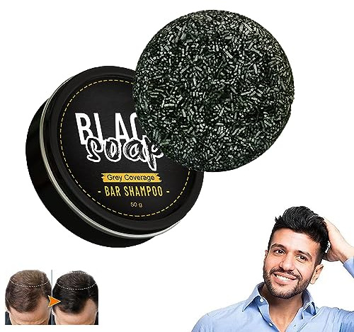 Solid Shampoo Bar, Barra de champú para oscurecer el cabello, Champú Sólido Vegano, Jabón En Barra Para Cubrir Canas, Promueve El Crecimiento Del Cabello y Previene La Caída Del Cabello