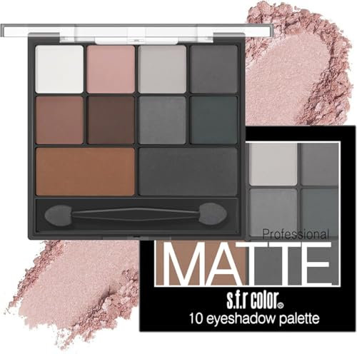 Smokey Eyeshadow Palette, Full Matte Smokey Eye Shadow Pallets for Women Highly Pigmented Black Eyeshadow Makeup Palette Waterproof Long Lasting Grey Eyeshadow With Dual-Ended Applicator Brush