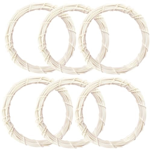 IMIKEYA 6St weißer Rebenkranz weihnachtsdeko Wanddekoration dekorativer Kranzreifen Kranz Korbringe Pergola-Zubehör weiße Kranzring zum Aufhängen an der Wand Girlandenringe