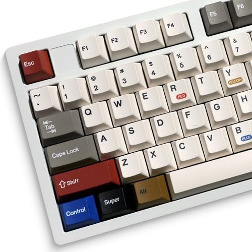 GMKWTL XVX Retro PBT Keycaps, Custom Key caps, Cherry Profile Dye Sublimation Keycap Set Suitable for 60% 65% 75% 100% Cherry Gateron MX Switches Mechanical Keyboard