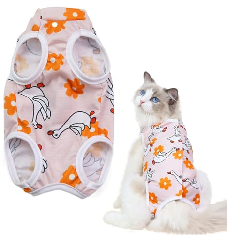 NTRUXZP Recovery Suit Katze, Katzen-Einteiler für Katzen Nach Operationen Atmungsaktiv Weich Bequem Anti-Leck-Katzen-Spray-Erholungsanzug für Bauchwunden, Hautkrankheiten