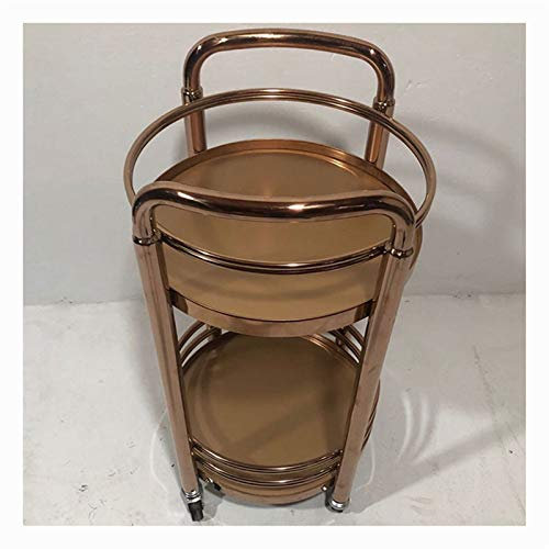 LaYiQimn Wagen Barwagen, Servierwagen, Küchenwagen, Metall, sehr gut geeignet für zu Hause, Barwagen mit Rollen für das Wohnzimmer (Silber 400 x 740 mm) (Roségold 400 x 740 mm)