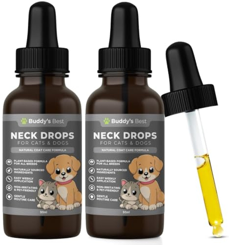 Wormwood Neck Drops for Cats & Dogs (Twin Pack)– Natural Coat Care Formula | Plant-Based Topical Solution | Easy Application | Suitable for All Breeds – 2x50ml
