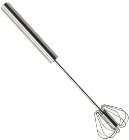 Fzcyuoo Schneebesen, Edelstahl, Halbautomatischer Schneebesen, Spülmaschinengeeignet, 25 cm x 5.5 cm x 5.5 cm, Silber