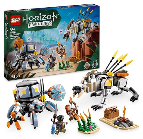 LEGO Horizon Adventures Aloy und Varl vs. Panzerwanderer und Sägezahn, Spielzeug mit Monstermaschinen und Minifiguren, Spielset zum Sammeln für Fans vom Videospiel, Jungen & Mädchen ab 9 Jahren 77037