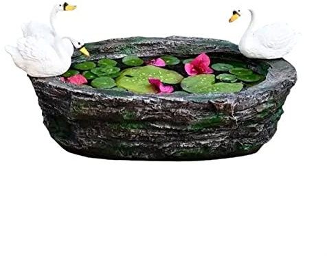 SAMCIOI Jardinières Pot de Fleur de Cygne hydroponique créatif Bol de nénuphar de Grand Calibre décoration de Jardin Ornements de Balcon de Cour Jardinières pour Plantes D'intérieur