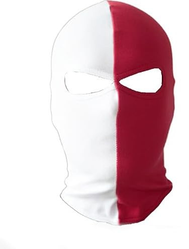 PGWEAR Sturmhaube 50/50 (DE/NL/SE/PL, Alphanumerisch, Einheitsgröße, Weiß/Rot)