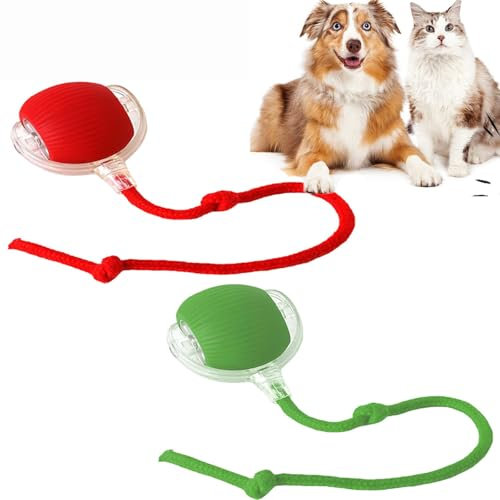 REGAPOG Magic Ball Hund，hundespielzeug elektrisch，interaktiver spielball für Hunde,Cats and Dogs interaktiver spielball，360°Automatische Ballinteraktion Hundespielzeug (rot und grün)
