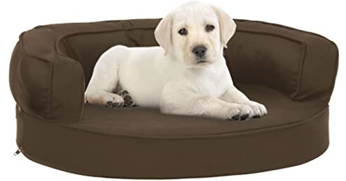FUDUGEHMIOFWFJJ ,Dog Bed,hundehöhle für große Hunde,Hundematratze Ergonomisch 60x42 cm Leinenoptik BraunAdatto a Tutti i Tipi di cani o Gatti di Piccola e Grande Taglia