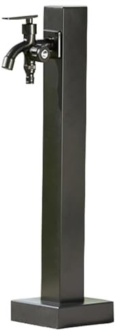 Colonna del Rubinetto da Giardino in Acciaio Inossidabile 304, Fontana d'Acqua Indipendente con Rubinetto A Doppia Uscita E Tubo Interno in Acciaio Inox, per Esterno Casa Giardino