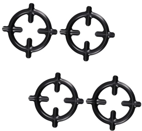 Réducteur à Anneau de Gaz 4 Pièces en Fer Noir pour Cafetière | Finition Soignée, Surface Lisse sans Bavures, Support pour Plaque de Cuisson Gaz, Lot de 4