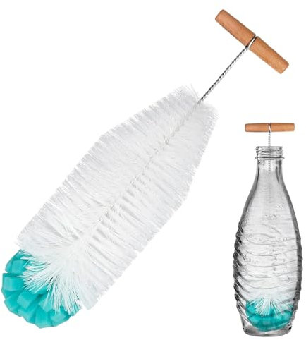 Spazzola Per Bottiglie | Scrubber Con Manico Lungo Per Bicchieri,Testina In Spugna Per Biberon 33 Cm Per Spazi Stretti Casa Viaggio Lavandino Vino