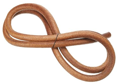 PATIKIL Cordino in Pelle Intrecciata Rotonda, 10mm Cordoncino in Pelle Piatto Piegata Corda di Cuoio per Artigianato, Creazione Gioielli, Collane, Bracciali, Marrone(1ft)