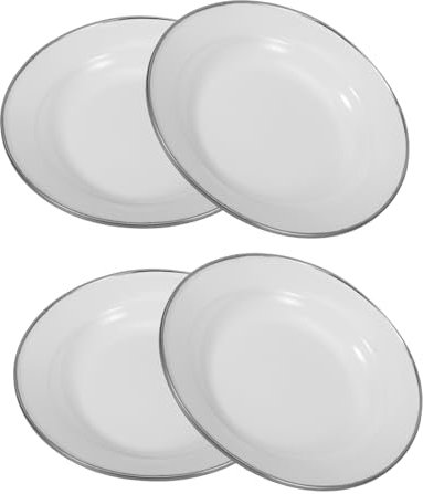 Cabilock 4 Pièces Assiette Émaillée Ronde Assiette à Fruits Et Légumes Pour Maison Pour Cuisine