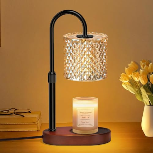 Loowoko Candle Warmer Lamp with 2 Bulbs, Timer and Dimmer, Adjustable Height, Birthday Gifts for Women Mom, Wax Melt Warmer for Scented Jar Candles