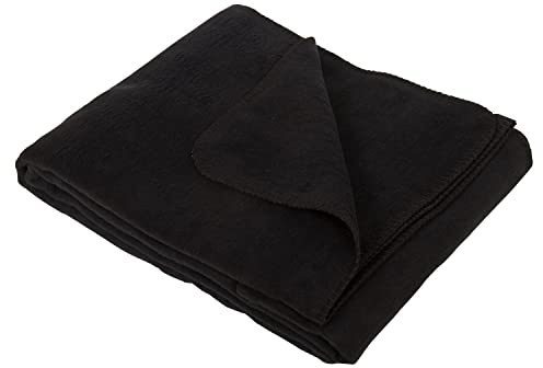Yogabox Flauschige Baumwolldecke 150x200 cm - regional hergestellt, schwarz