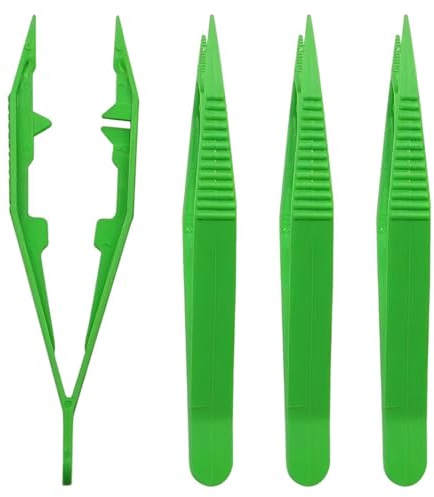 4 Pcs Plastic Tweezers for Feeding Reptiles,10cm Plastic Feeding Reptile Tongs Feeding Tweezers Reptile for Snakes Lizard Tortoise Gecko Kids Tweezers for Beads Children Handmade DIY Crafts