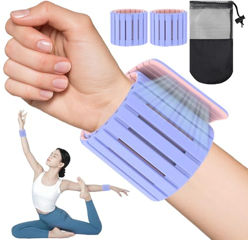 Lot de 2 poids magnétiques pour poignet et cheville (0,5 kg chacun) pour homme et femme - En silicone respirant - Pour pilates, yoga, danse, aérobic, course à pied, marche, natation