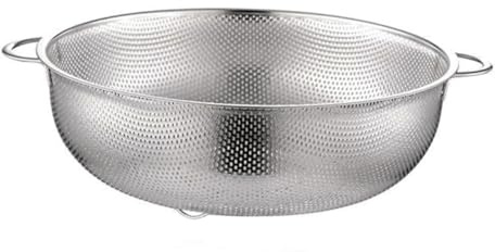 SAFIGLE Cesta Colador de Acero Inoxidable con Doble Asa Microperforado para Escurrir Frutas Verduras y Arroz Cocina Diámetro Multiusos y Resistente para Drenaje
