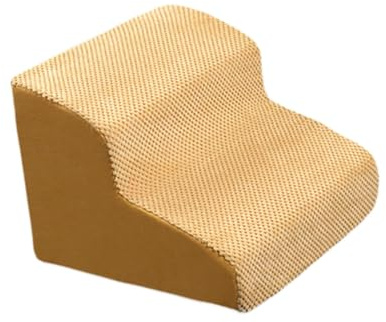 KESOTO Hundetreppe für Kleine Hunde, 2 Stufen mit Abnehmbarem, Waschbarem Bezug, Leichte Haustiertreppe, Hunderampe für ältere Hunde, Kleine Haustiere, Welpe, Gelb