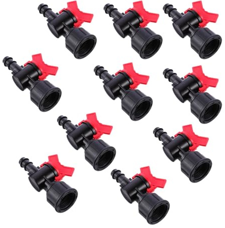 VICASKY 10 pièces Vanne Irrigation Intérieure Robinet Sphérique Barbelé Raccords Goutte à Goutte pour Tuyau Jardin Contrôle Précis Du Débit