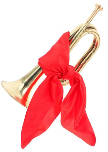 Goldfarbenes Kupfer Signalhorn für Bands und Auftritte | Bequemer Griff, Stoffdetails, Einfach zu Handhaben, Geeignet für Anfänger und Teenager